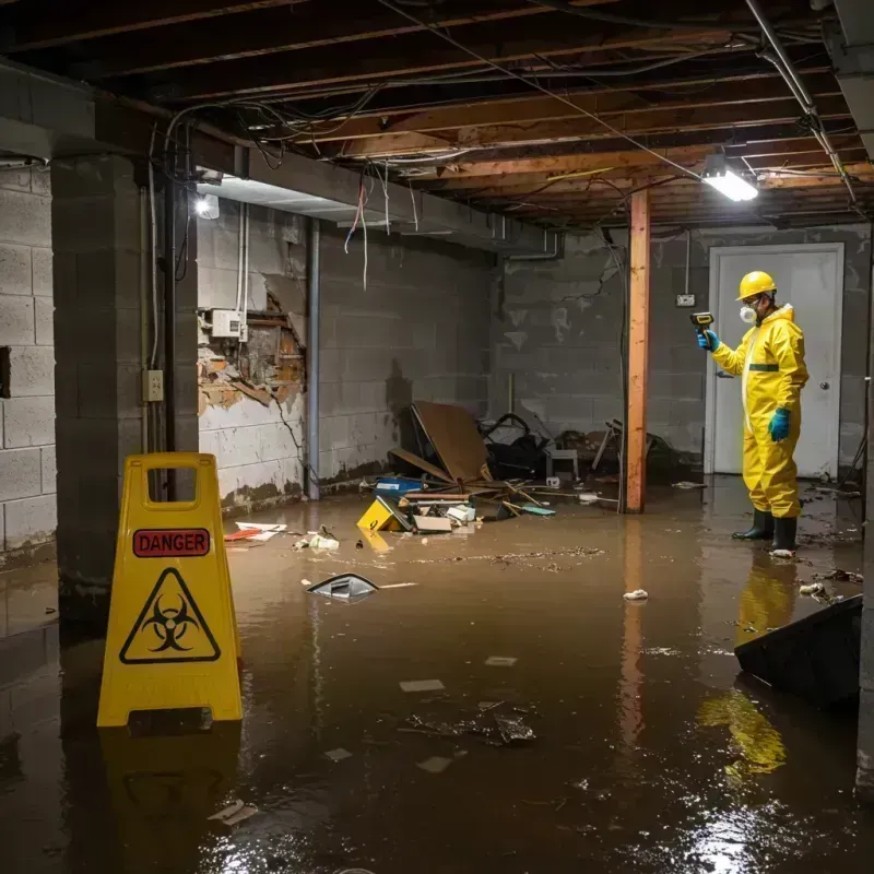 Flooded Basement Electrical Hazard in Alexander County, NC Property