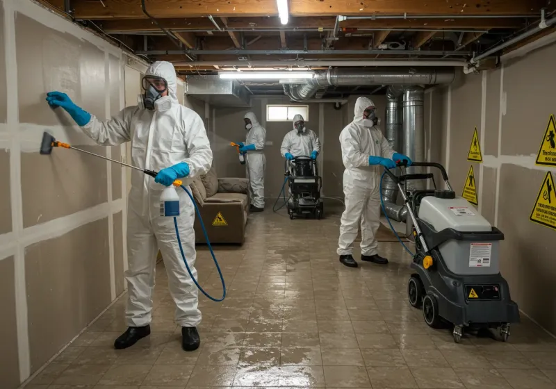 Basement Moisture Removal and Structural Drying process in Alexander County, NC